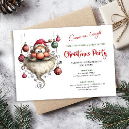 Whimsical Quirky Santa Editable Christmas Party  Einladung