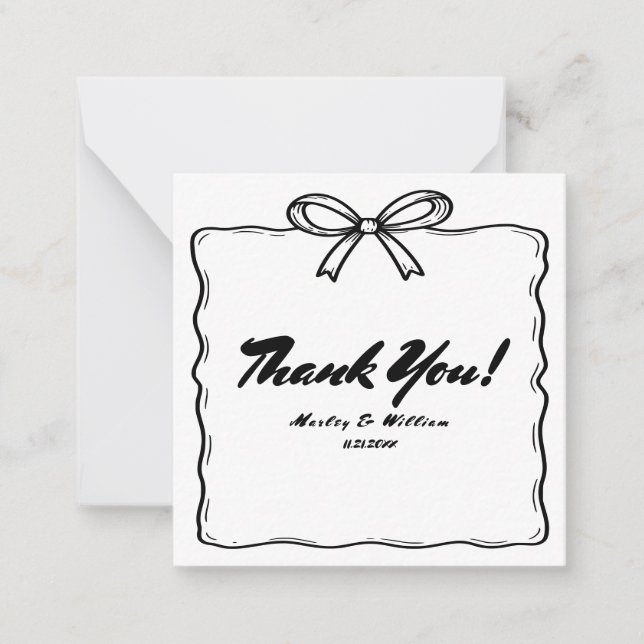 Whimsical Quirky Wedding Budget Danke Mitteilungskarte (Vorderseite)