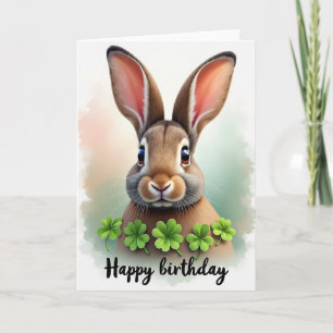 Whimsical Rabbit Art Geburtstagskarte Karte
