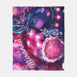 Whimsical Rabbit 'Glamour Bunny' Personalized Fleecedecke