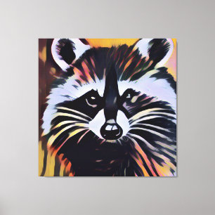 Whimsical Raccoon - Ein naturlich Inspiriertes Des Leinwanddruck