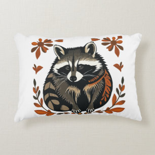 Whimsical Raccoon Woodland Animal Folks oder Triba Dekokissen