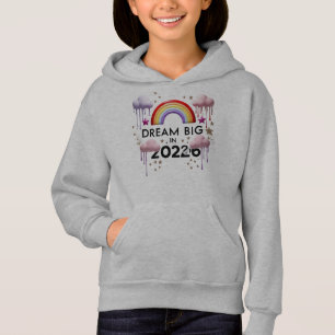Whimsical Rainbow Cloud "Träume groß 2026" Kinder  Hoodie