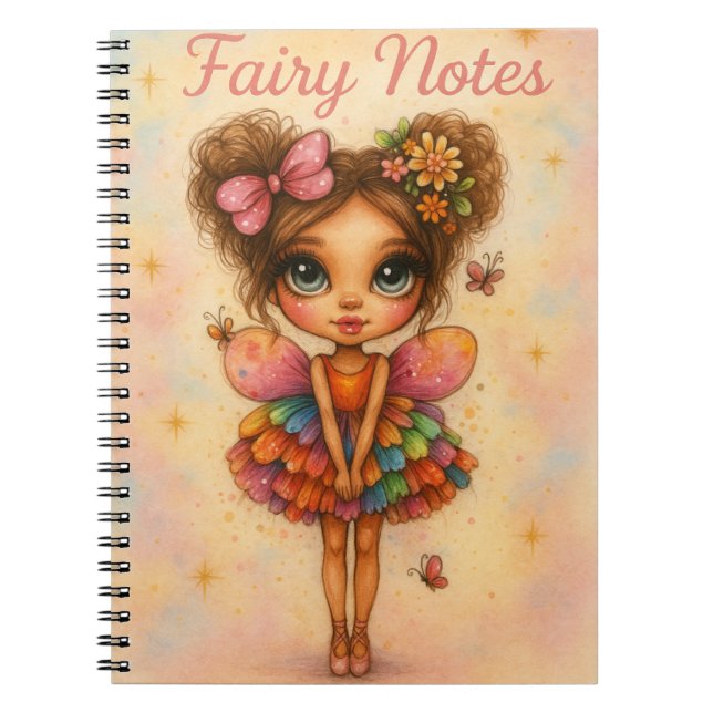 Whimsical Rainbow Fairy Notes Journal Notizblock (Vorderseite)