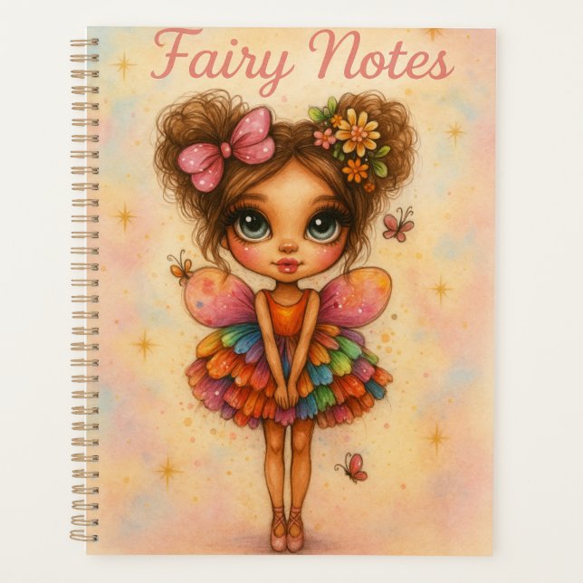 Whimsical Rainbow Fairy Notes Planner (Devant)