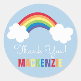 Whimsical Rainbow Happy Birthday Party Sticker