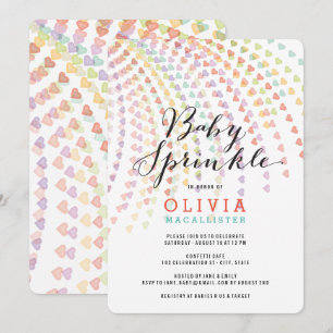 Whimsical Rainbow Hearts Colorful Baby Sprinkle Einladung