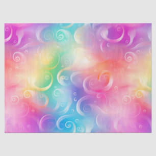 Whimsical Rainbow Swirl Decoupage Seidenpapier