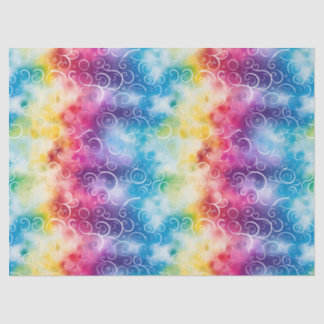 Whimsical Rainbow Swirl Decoupage Seidenpapier