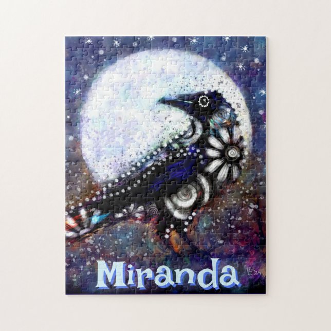 Whimsical Raven Moon Personalisiert (Vertikal)