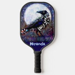 Whimsical Raven Moon Personalisiert Pickleball Schläger