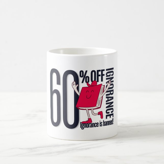 Whimsical Red Book Character Ignorance Banned Moti Kaffeetasse (Mittel)