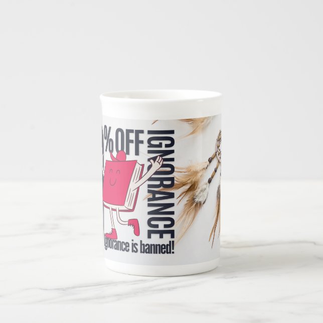 Whimsical Red Book Character Ignorance Banned  Prozellantasse (Vorderseite)