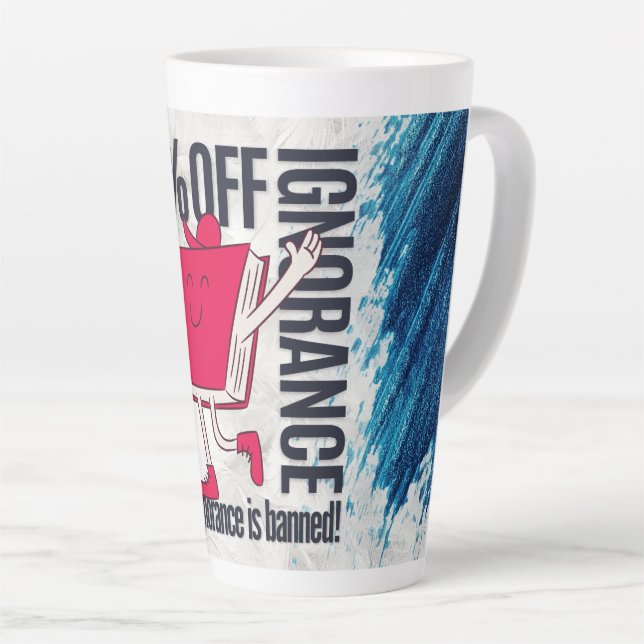 Whimsical Red Book Character Ignorance Is Banned  Milchtasse (Rechte Ecke)