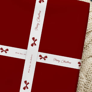 Whimsical Red Bows Frohe Weihnachts-Individuelle N Satinband