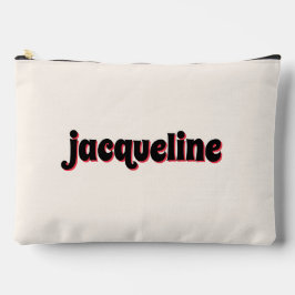 Whimsical Red Cherry Shadow Lettering Luxe Travel Zubehörtasche