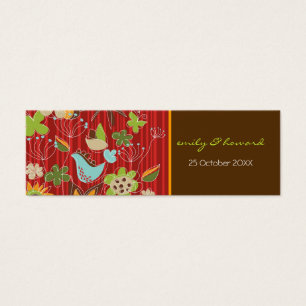 Whimsical Red Floral Garden Wedding Favor Tags