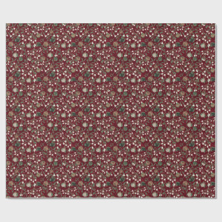 Whimsical Red Mistletoe & Bauble Weihnachten Geschenkpapier