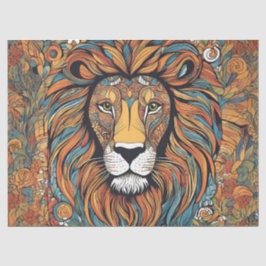 Whimsical Regal Lion Seidenpapier