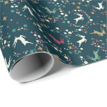 Whimsical Rentier and Bubbles Christmas Geschenkpapier<br><div class="desc">Ein lustiges, skurriles Design mit farbenprächtigen Rentierfahnen und in verschiedenen Größen wirbelnden Blasen in abgestuften Farben.</div>