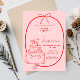 Whimsical Retro Border 18. Geburtstagsparty Einladung