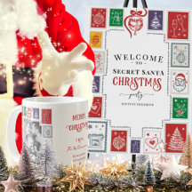 Whimsical Retro Briefmarke Weihnachts Begrüßungsze