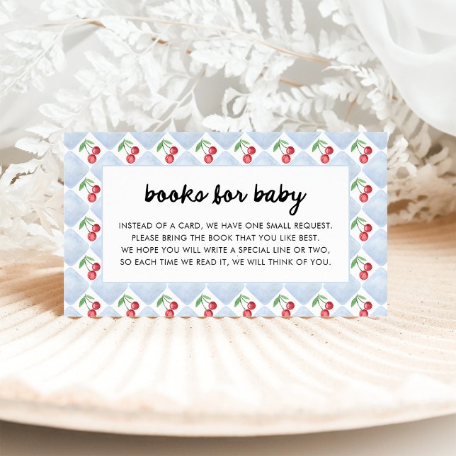 Whimsical Retro Cherries | Bücher für Baby Begleitkarte (Von Creator hochgeladen)