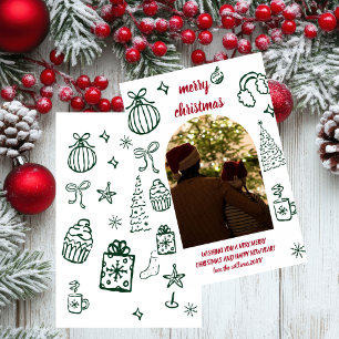 Whimsical Retro Christmas Arch Foto Holiday Card Einladung