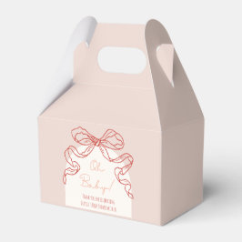 Whimsical Retro Orange Hand Drawn Bow Baby Dusche Geschenkschachtel