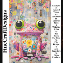 Whimsical Retro Pop Art Pink Frosch BP6A Decoupage