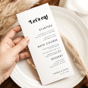 Whimsical Retro Schriftzug Lasst uns Essen Minimal Menükarte