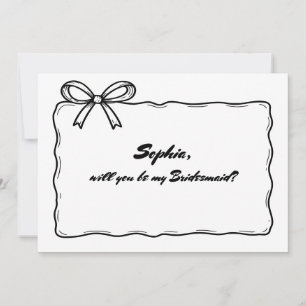 Whimsical Ribbon Bow wirst du meine Bridesmaid sei Einladung