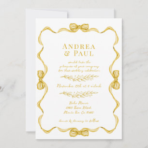 Whimsical Ribbon Süße Hochzeit Einladung