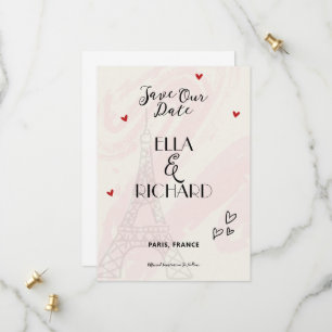 Whimsical Romantic Paris Sauvez la date Invitation