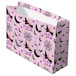 Whimsical "Run Away with Me" Halloween Hexe & Bat Große Geschenktüte