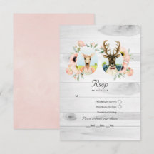 Whimsical Rustic Woodland Forest Deer Wedding