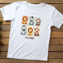 Whimsical Safari Animal Doodles Kleinkind T-shirt