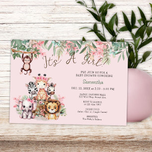Whimsical Safari Dschungel Es ist eine Girl Baby D Einladung