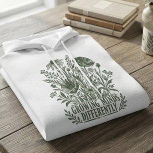 Whimsical Sage Botanische Wachsende Köpfe Hoodie