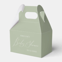 Whimsical Sage Green Baby Dusche Geschenkschachtel