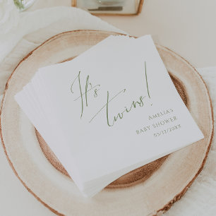 Whimsical Sage Green Es ist Twins Dusche Napkins Serviette