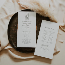 Whimsical Sage Green Wedding Programm