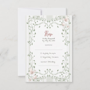 Whimsical Sage Greenery Hochzeit RSVP Karte