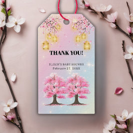 Whimsical Sakura Cherry Blossom Tree Baby Dusche Geschenkanhänger