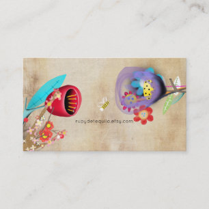 Whimsical Sakura Designer Layered Visitenkarte