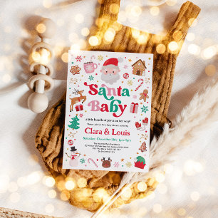 Whimsical Santa Baby Christmas Girl Baby Dusche Einladung