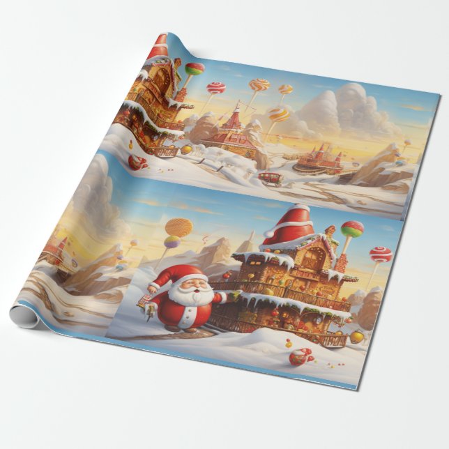 Whimsical Santa Claus 4 Geschenkpapier (Ungerollt)