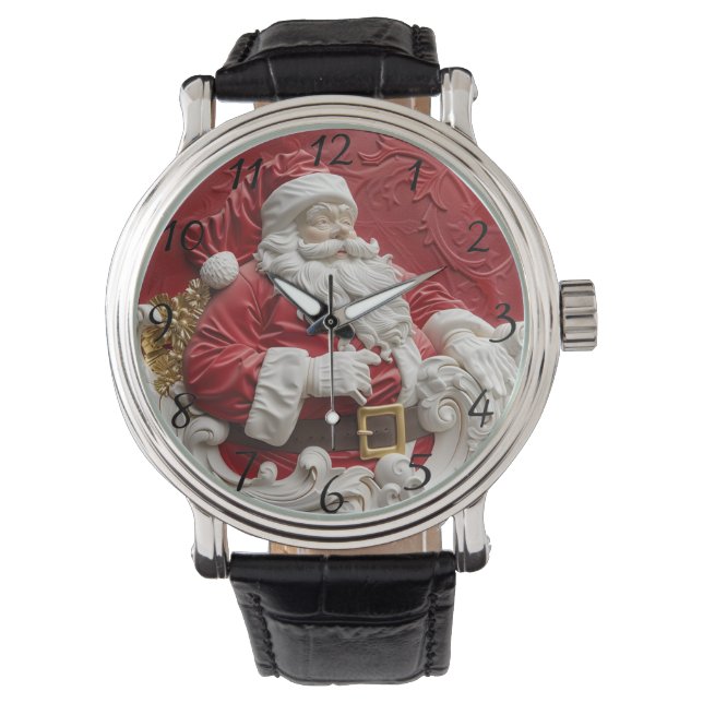Whimsical Santa Claus decoration for festive cheer Armbanduhr (Vorderseite)