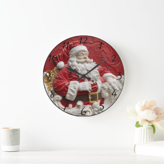 Whimsical Santa Claus Dekoration für festlichen Be Große Wanduhr