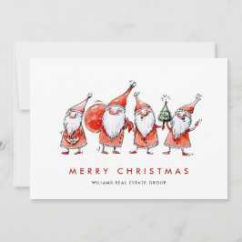 Whimsical Santa Claus Gnomes Weihnachtskonzern Feiertagskarte